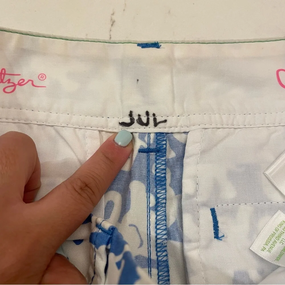 Lilly Pulitzer Callahan Tusk In Sun Elephant printed Shorts blue white 00